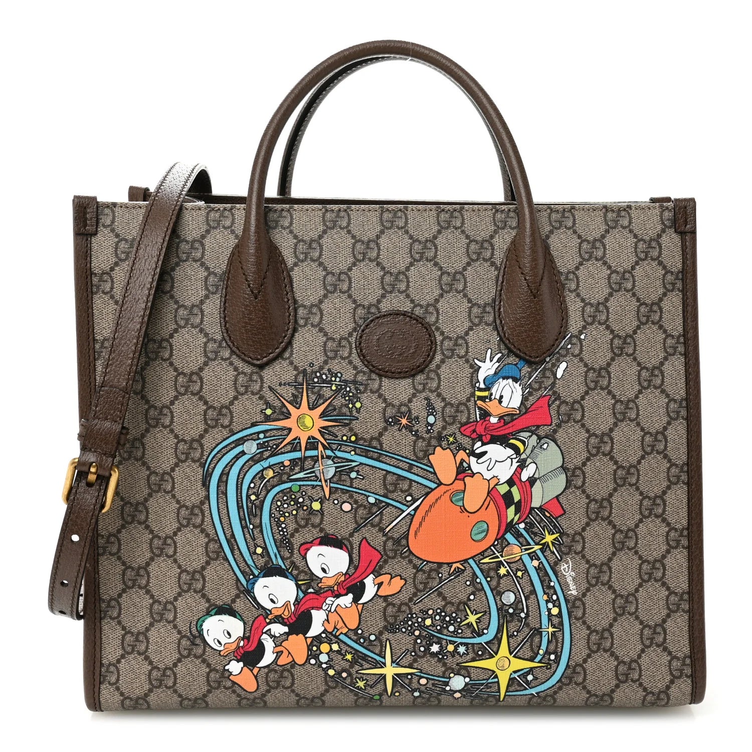 Gucci Disney GG Supreme Small Donald Duck Tote  – Beige