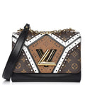 Louis Vuitton Veau Satin Monogram Twist MM Shoulder Bag - Brown
