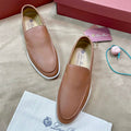 Loro Piana Summer Walk Calfskin Loafers - Havana Brown