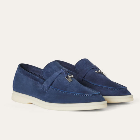 Loro Piana Summer Charms Walk Suede Loafer – True Dark Blue (108)
