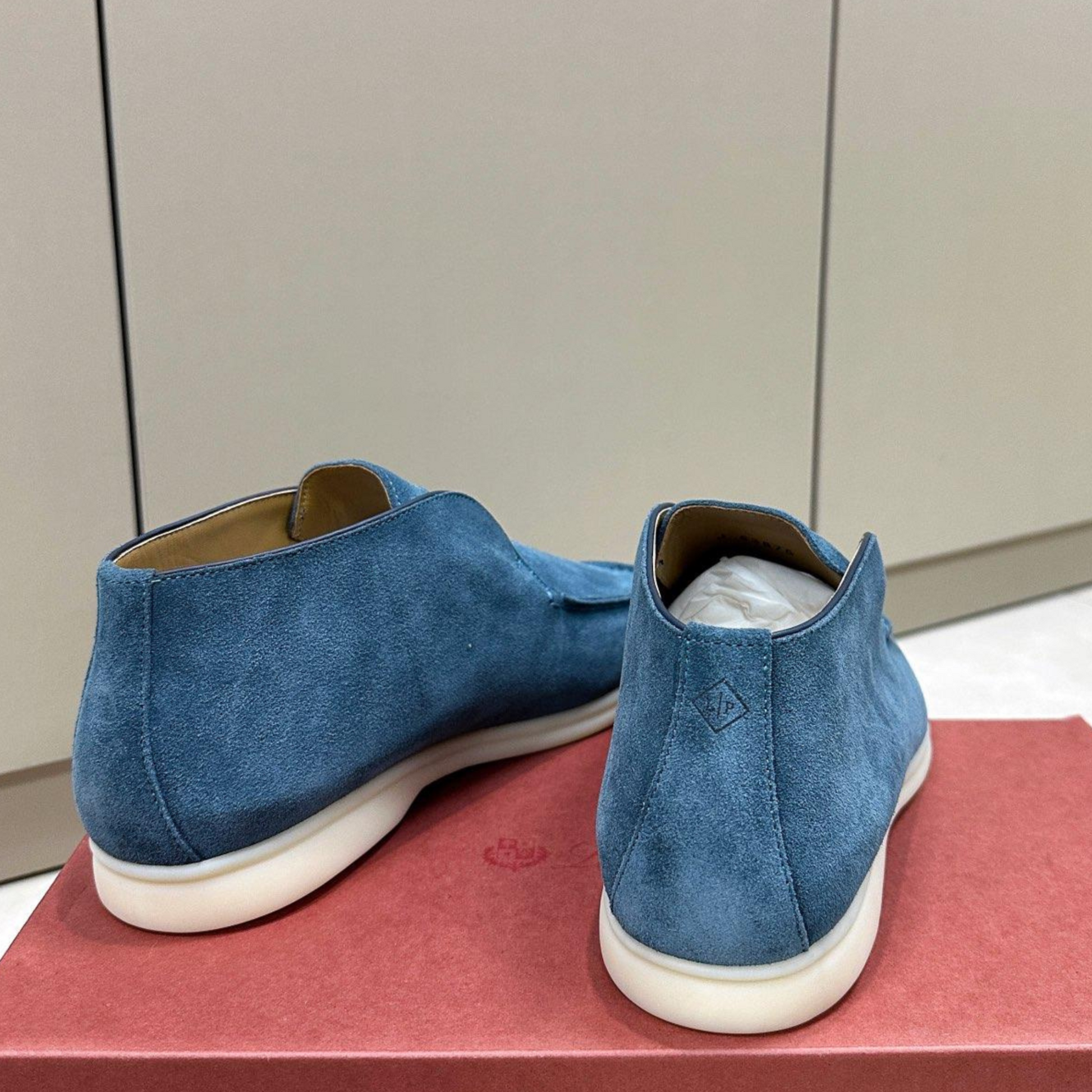 Loro Piana Open Walk Suede Ankle Boots - Dark Blue