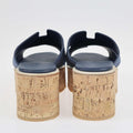 Hermes Eze 30 Suede Sandals - Navy Blue