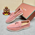 Loro Piana Summer Charms Walk Suede Loafers - Wild Mauve
