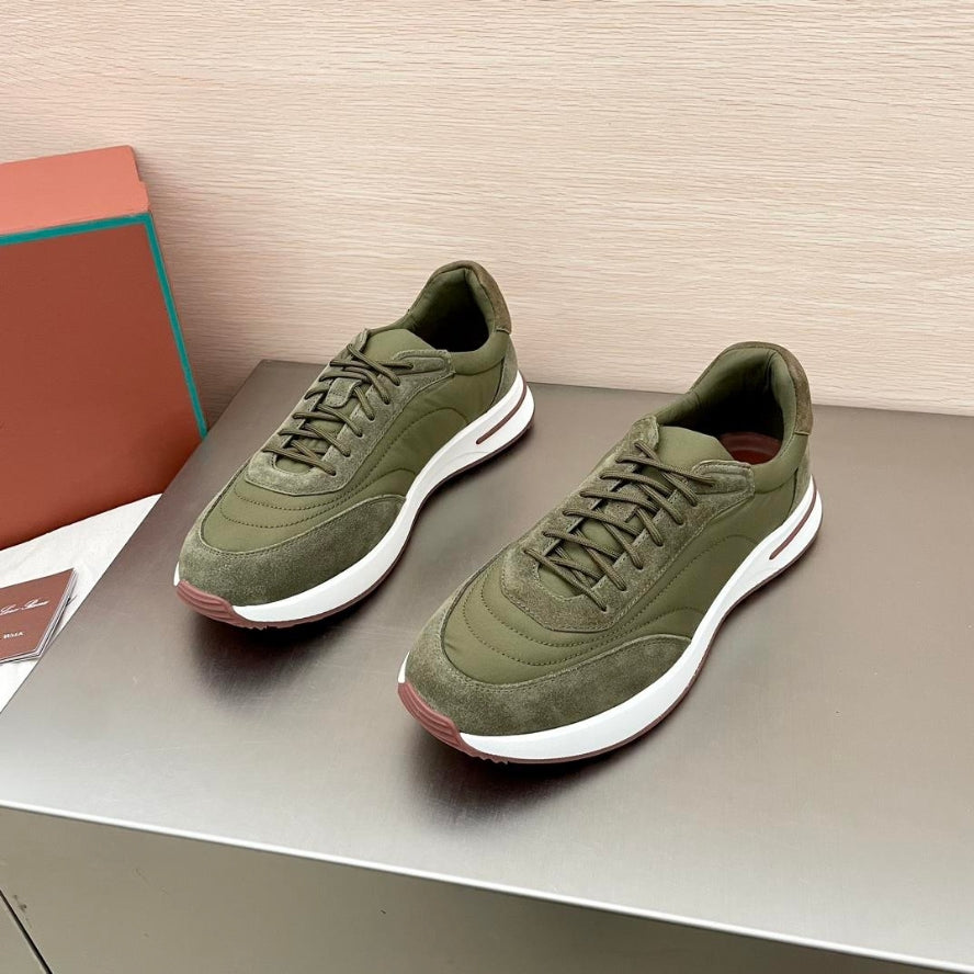 Loro Piana Weekend Walk Suede Sneakers - Green