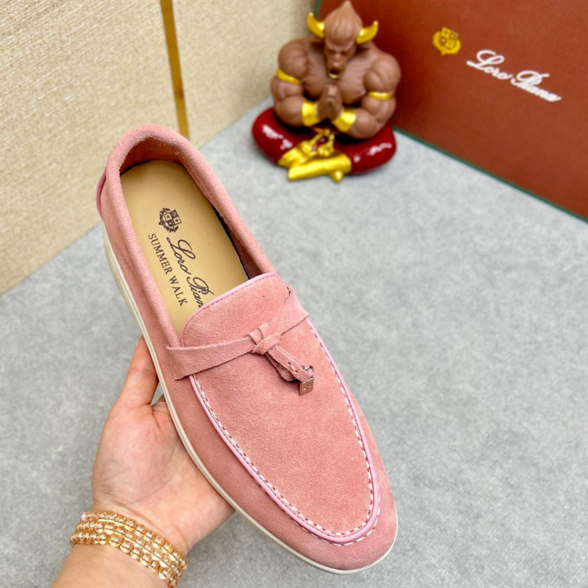 Loro Piana Summer Charms Walk Suede Loafers - Wild Mauve