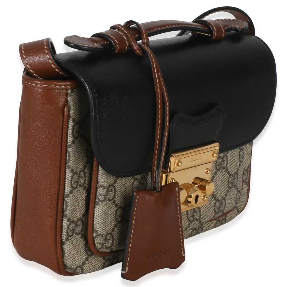 Gucci GG Supreme Monogram Padlock Bag - Black