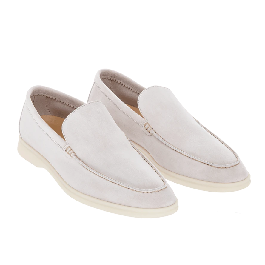 Loro Piana Summer Walk Suede Loafers - Beige