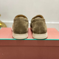 Loro Piana Summer Walk Suede Loafers - Olive