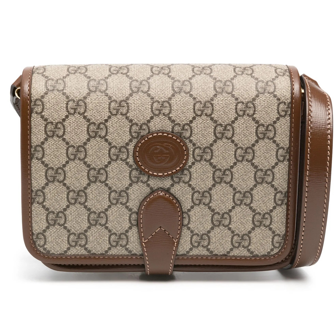Gucci GG Supreme Mini Interlocking Shoulder Bag – Beige