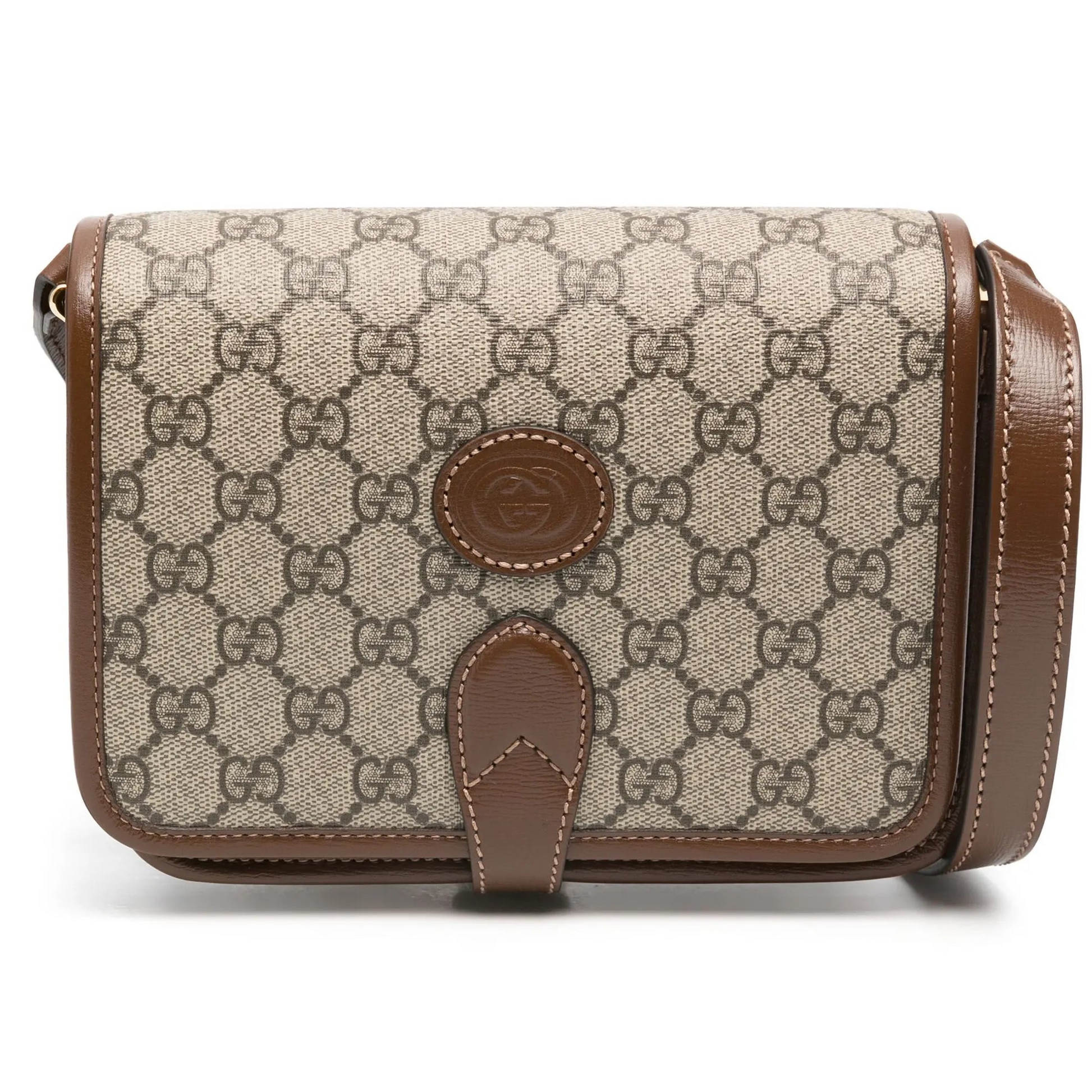 Gucci GG Supreme Mini Interlocking Shoulder Bag – Beige