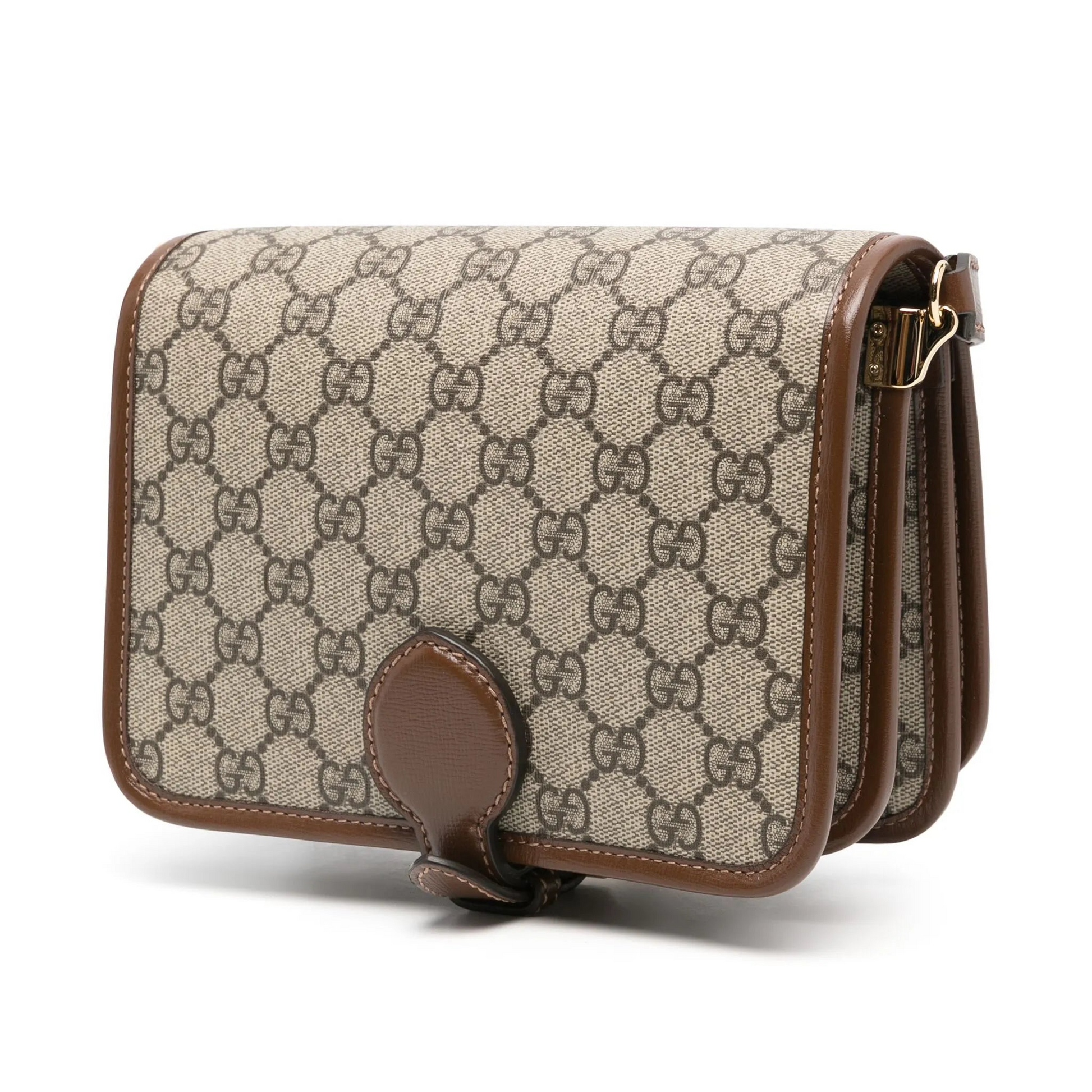 Gucci GG Supreme Mini Interlocking Shoulder Bag – Beige