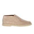 Loro Piana Open Walk Suede Ankle Boots - Beige