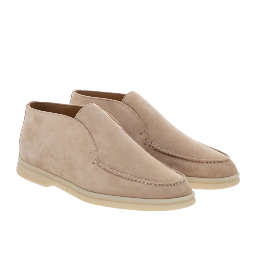 Loro Piana Open Walk Suede Ankle Boots - Beige