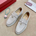 Loro Piana Summer Walk Suede Loafers - Sandstone