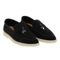 Loro Piana Summer Charm Suede Loafers - Black (029)