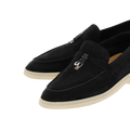 Loro Piana Summer Charm Suede Loafers - Black (029)