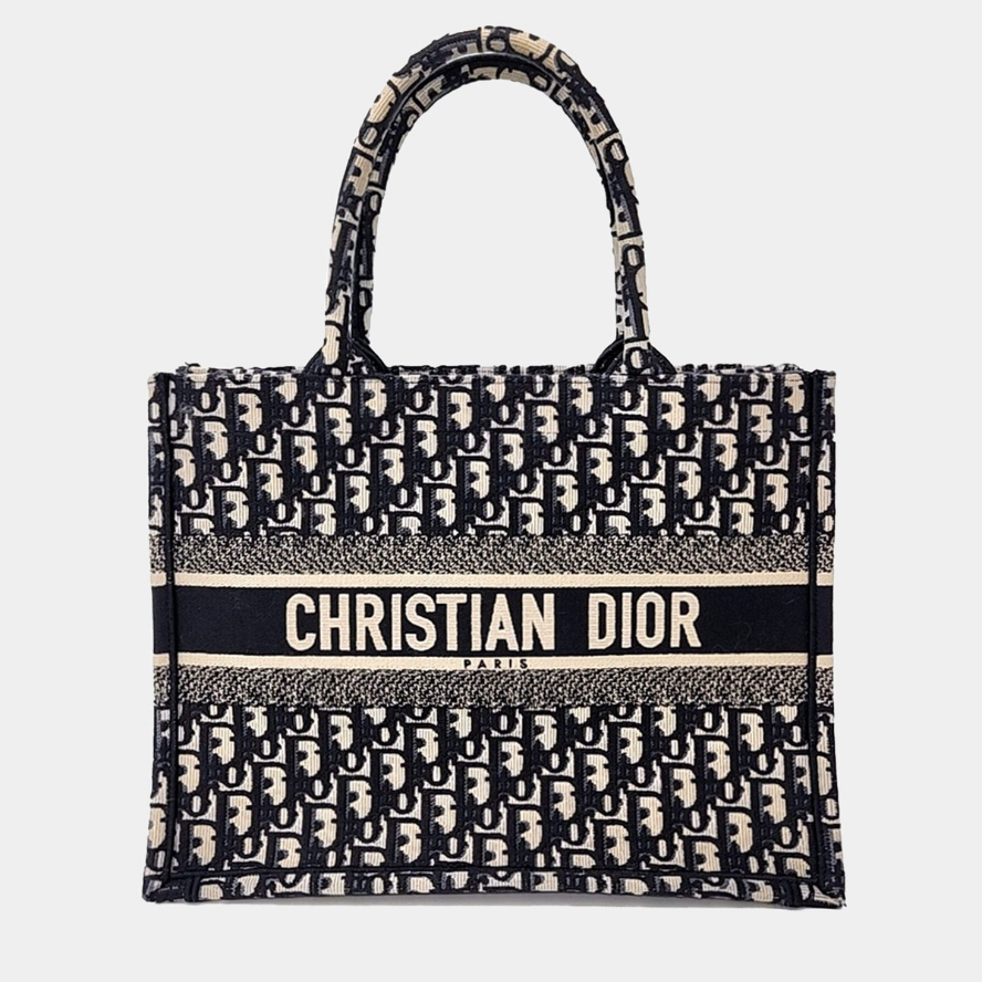 Dior Small Dior Book Tote - Navy Blue
