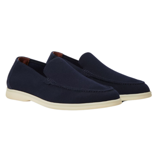 Loro Piana Summer Knitted Walk Wish® Wool Loafers - Navy Blue (W000)