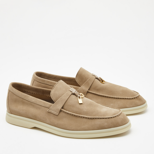 Loro Piana Summer Charms Walk Deerskin Loafers - Beige (119)