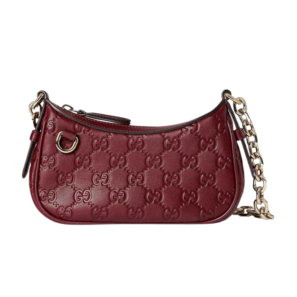 Gucci GG Emblem Mini Leather Shoulder Bag – Rose Ancora