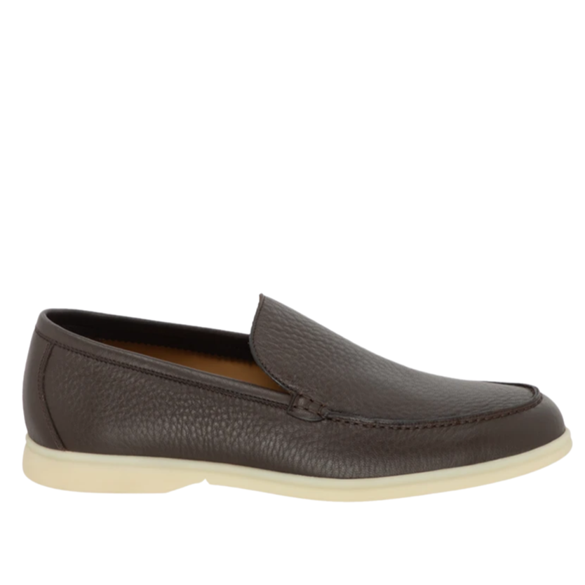 Loro Piana Summer Walk Elk Leather Loafers -  Very Dark Brown (H027)