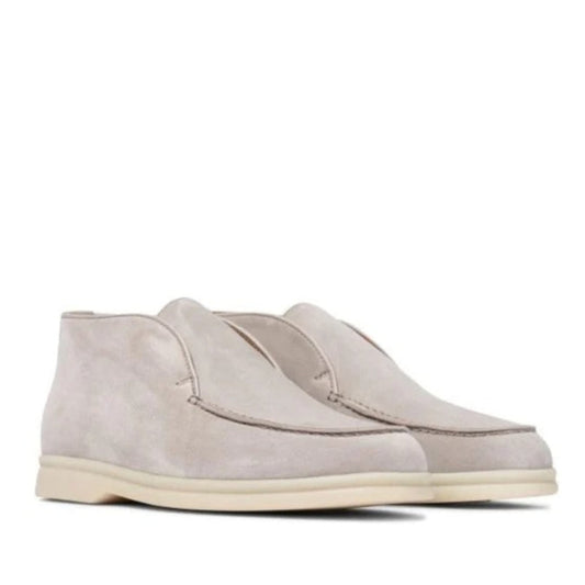 Loro Piana Walk of the Summer Suede Ankle Boots - Flannel Gray (215)