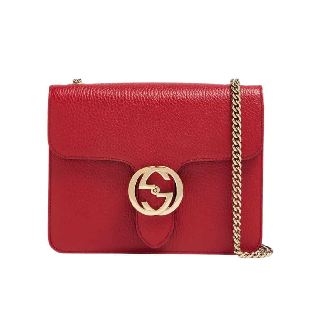 Gucci Interlocking G Small Dollar Shoulder Bag – Red