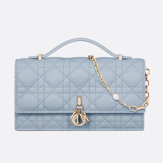 Dior My Dior Cannage Lambskin Mini Bag - Pale Blue