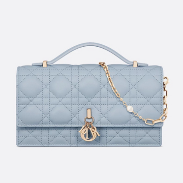 Dior My Dior Cannage Lambskin Mini Bag - Pale Blue