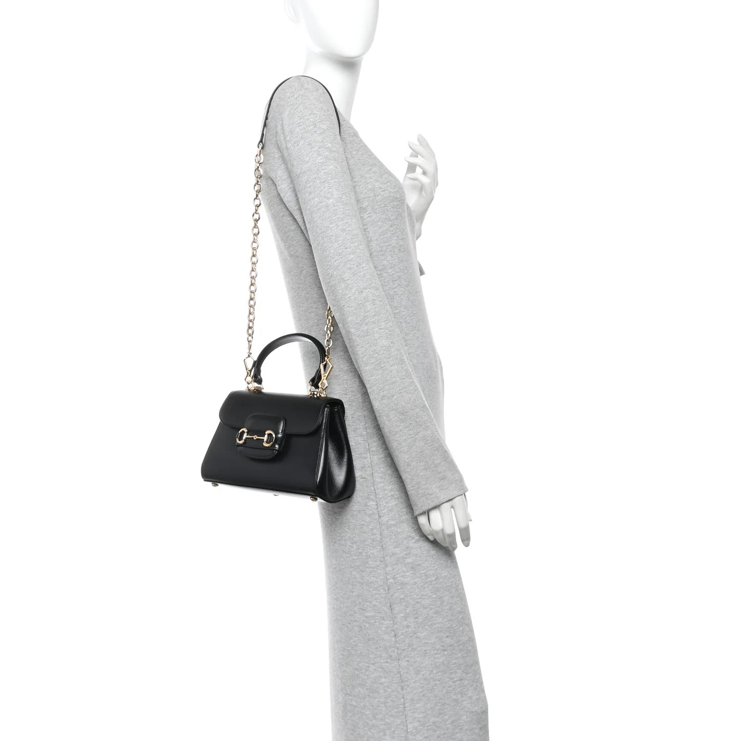 Gucci  Horsebit 1955 Small Top Handle Bag - Black