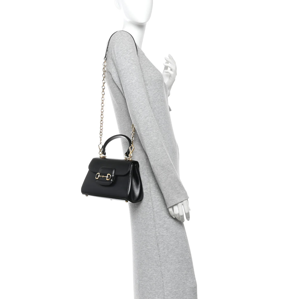 Gucci Horsebit 1955 Small Top Handle Bag - Black