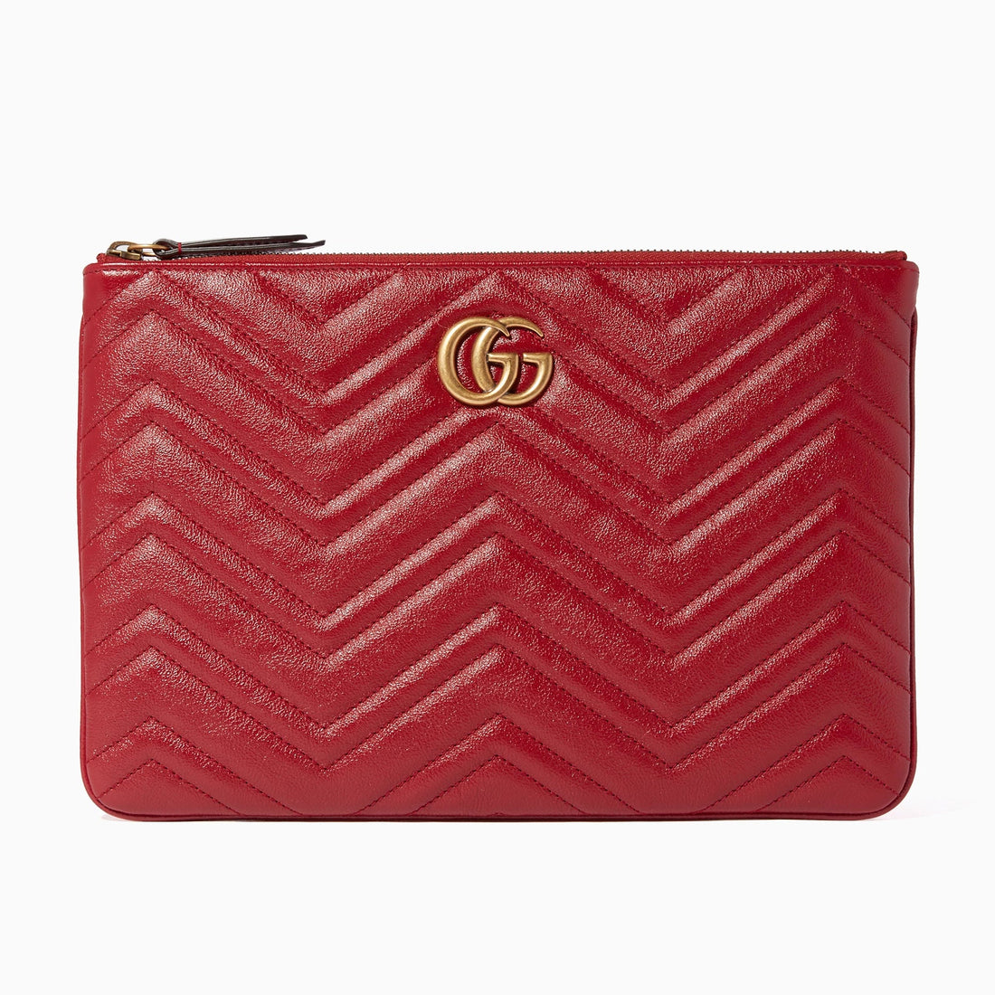 Gucci GG Marmont Matelassé Leather Clutch Bag – Red