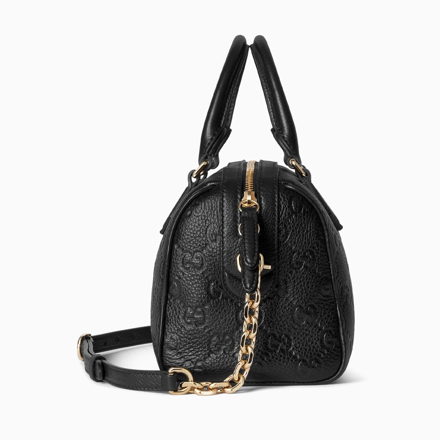 Gucci GG Emblem Small Boston Top Handle Bag – Black