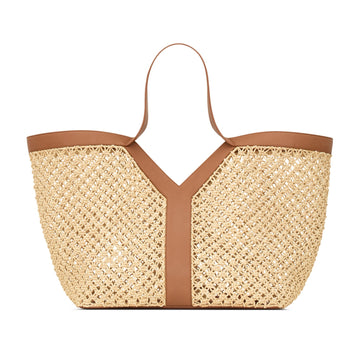 Gucci Raffia Y Tote Bag – Beige