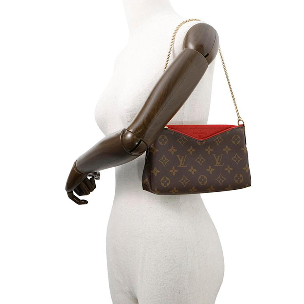Louis Vuitton Monogram Pallas Clutch Shoulder Bag - Cherry