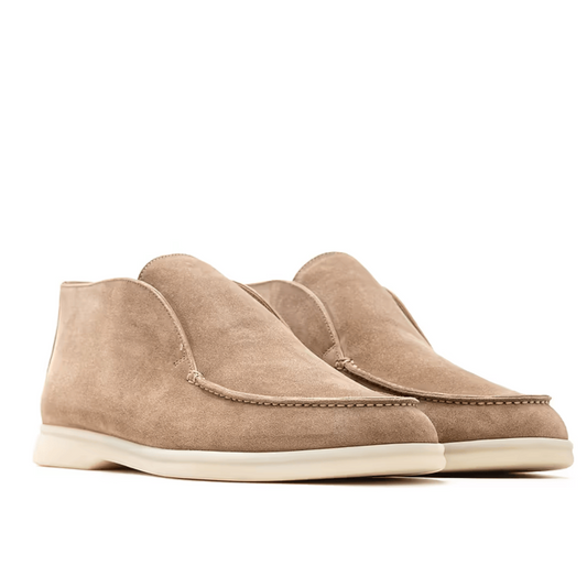 Loro Piana Open Walk Suede Ankle Boots - Beige (217)