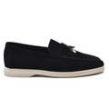 Loro Piana Summer Charm Suede Loafers - Black (029)