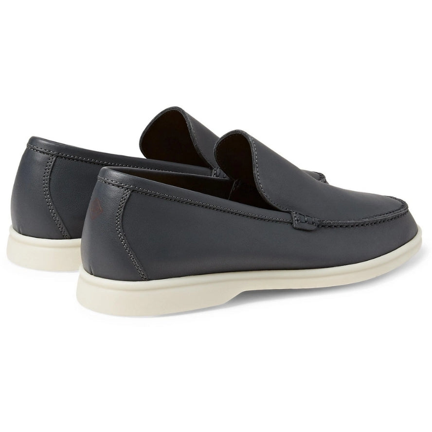 Loro Piana Summer Walk Elk Leather Loafers - Navy Blue (W000)