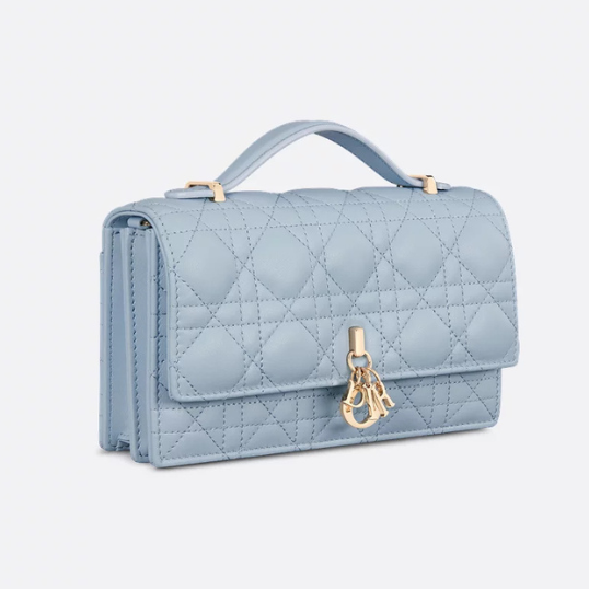 Dior My Dior Cannage Lambskin Mini Bag - Pale Blue