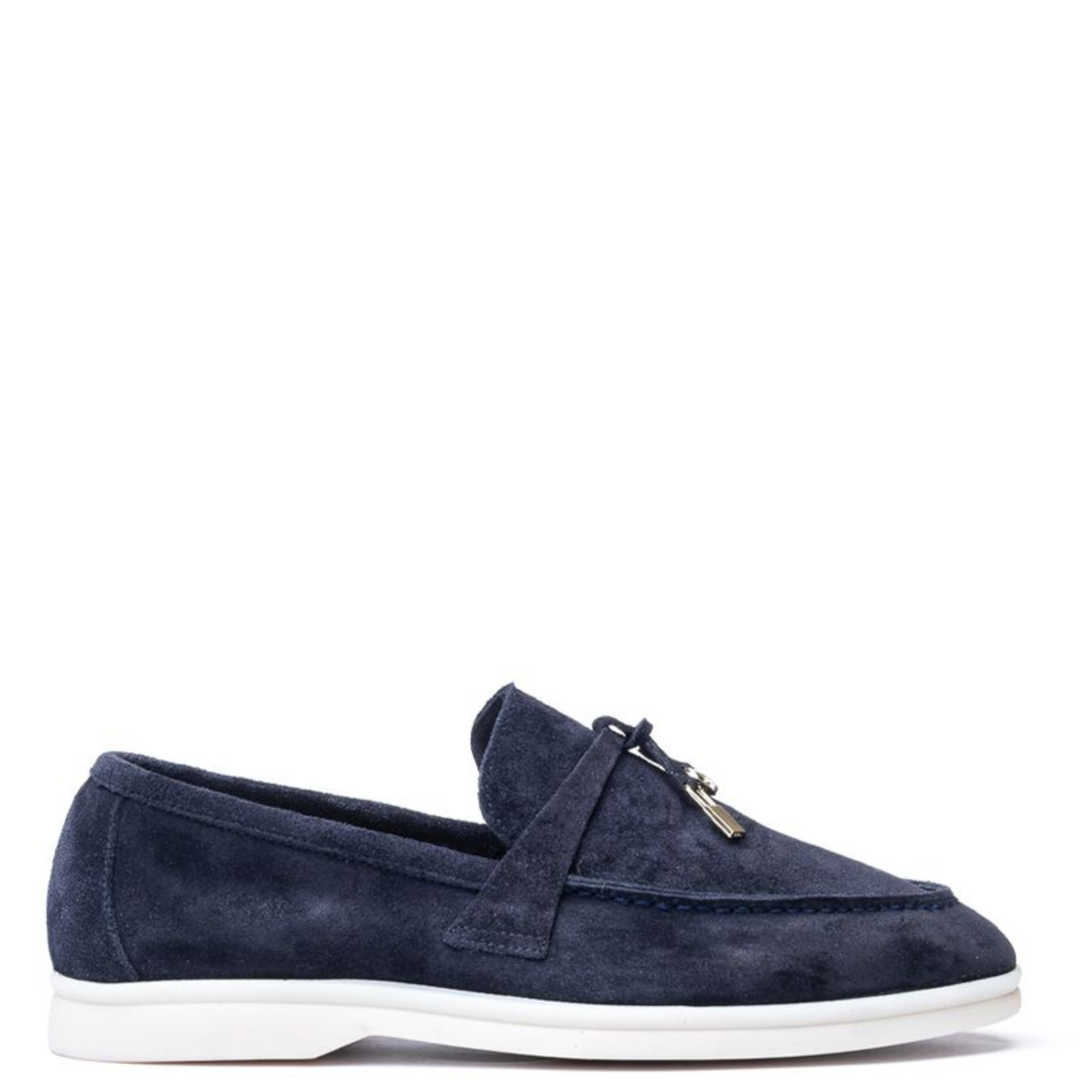 Loro Piana Summer Charms Walk Suede Loafers - True Dark Blue (W18P)