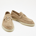 Loro Piana Summer Charms Walk Deerskin Loafers - Beige (119)