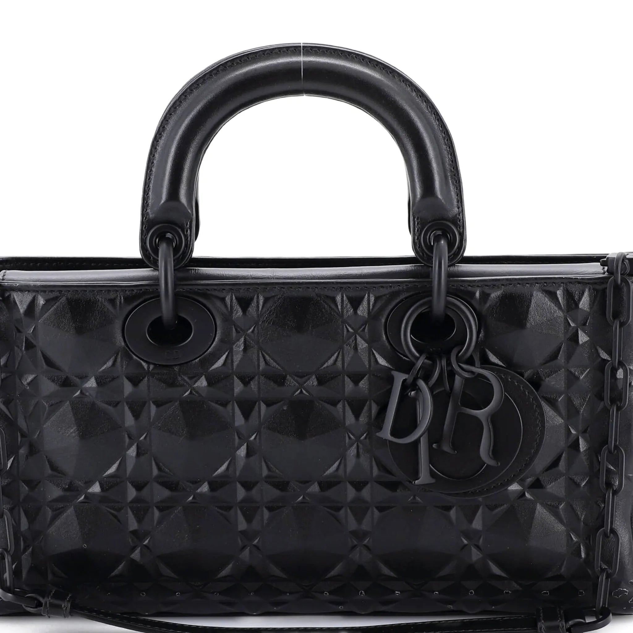 Dior Lady D-Joy Micro Diamond Cannage Calfskin Bag - Black