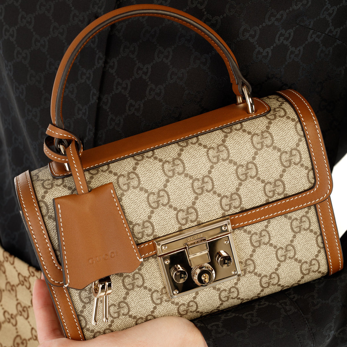 Gucci Padlock Small Top Handle Bag – Brown