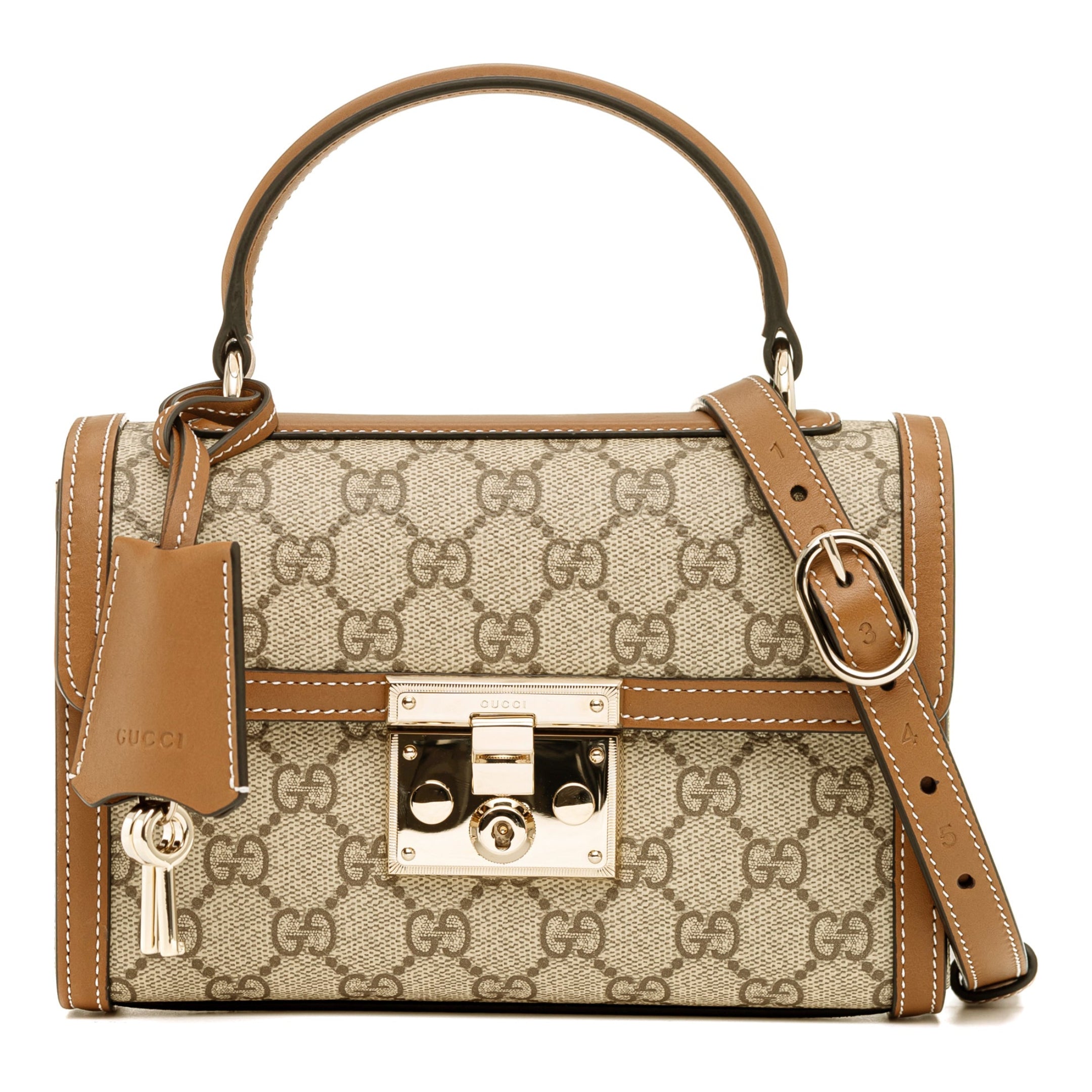 Gucci Padlock Small Top Handle Bag – Brown