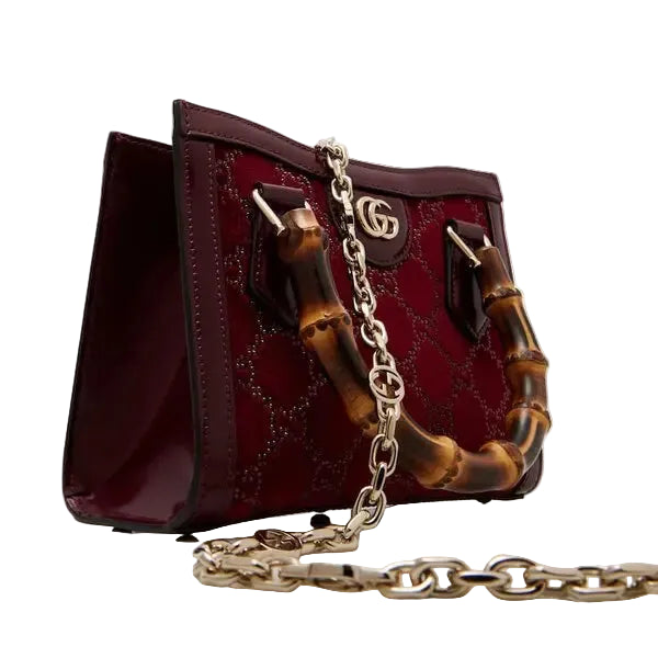 Gucci Mini Leather Bamboo Tote Bag – Red
