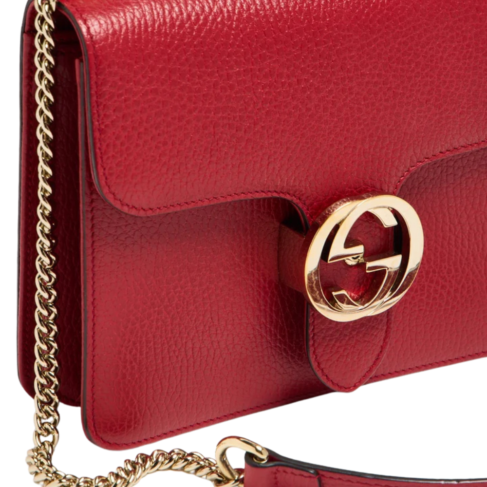 Gucci Interlocking G Small Dollar Shoulder Bag – Red