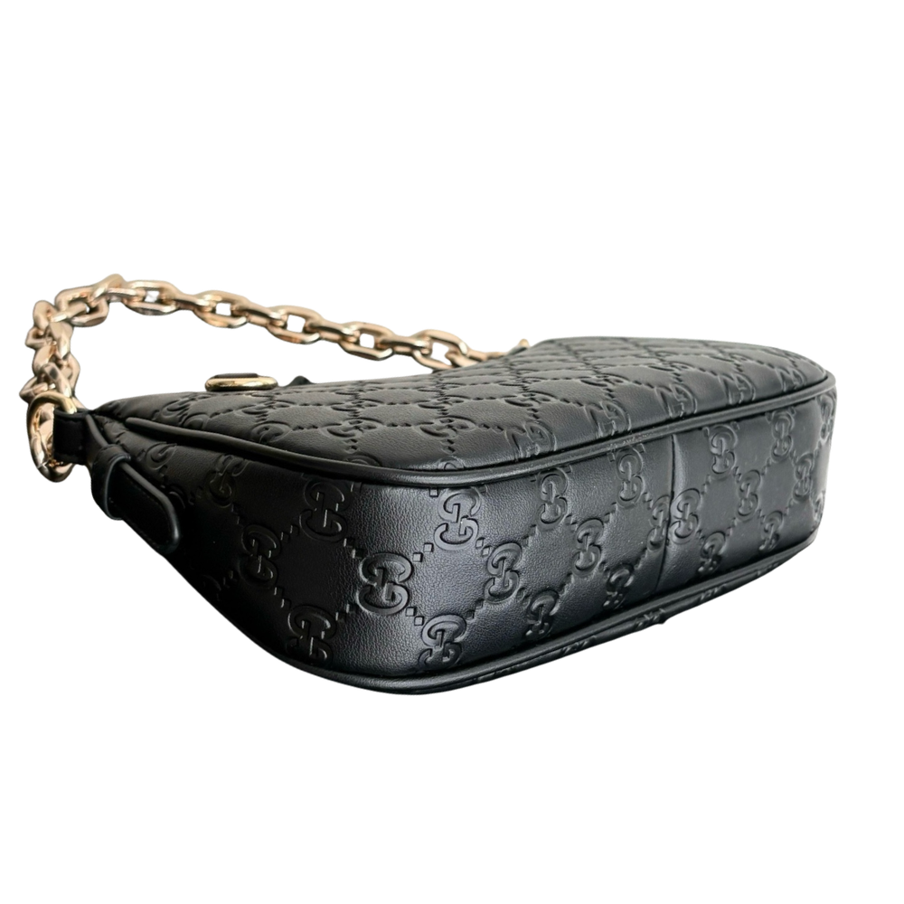 Gucci GG Emblem Mini Shoulder Bag – Black
