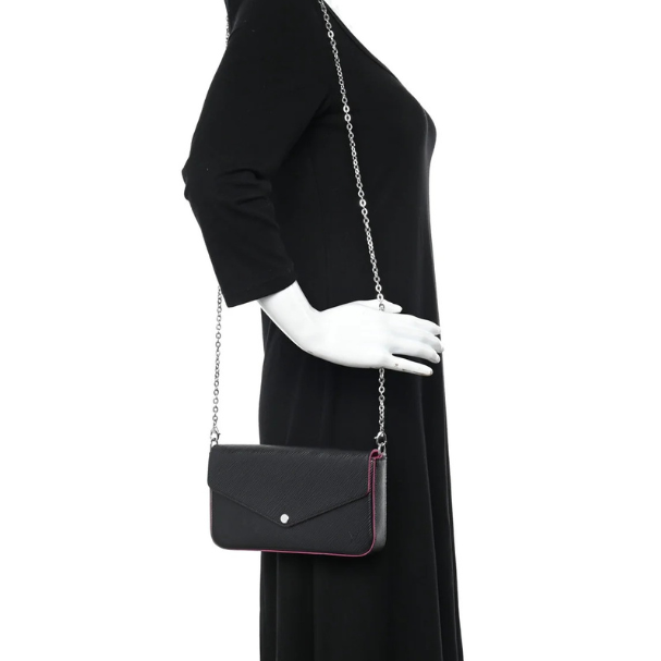Louis Vuitton Epi Pochette Felicie Chain Bag - Black Hot Pink