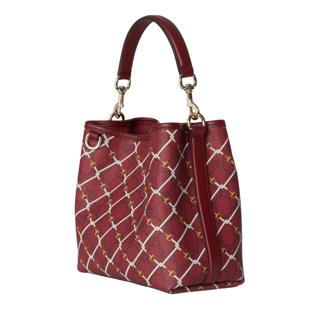 Gucci GG Emblem Small Bucket Bag – Red