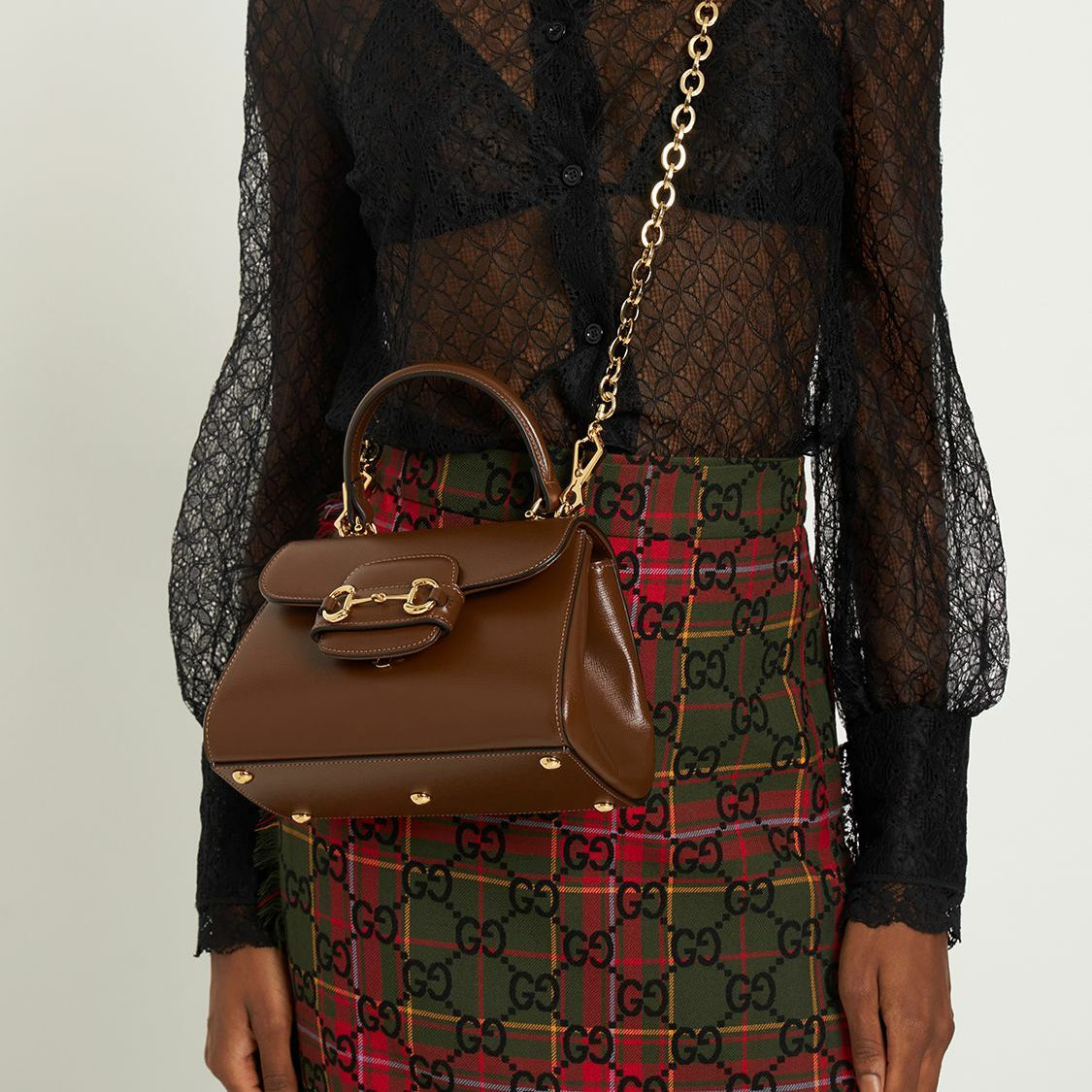 Gucci  Horsebit 1955 Top Handle Bag - Brown